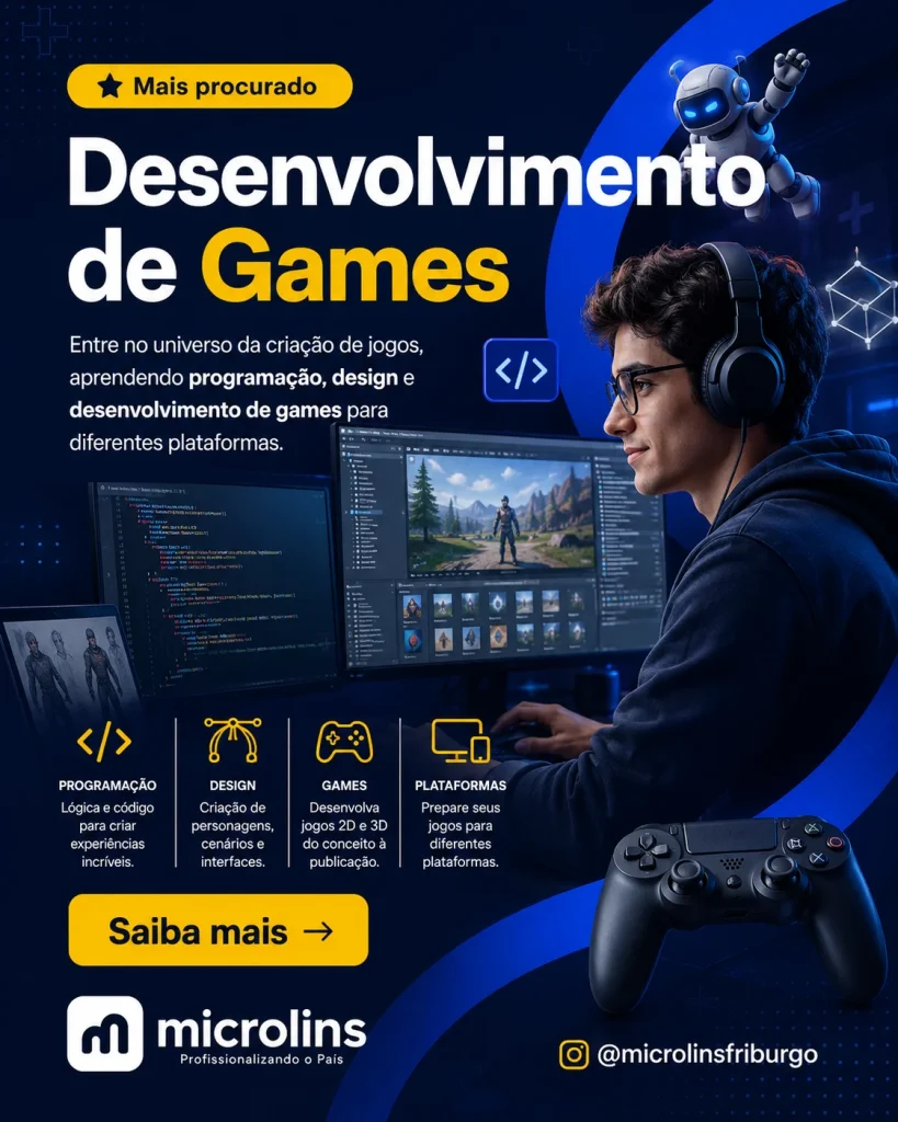 Curso de Desenvolvimento de Games em Nova Friburgo — Microlins