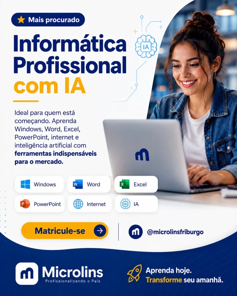 Curso de Informática Profissional com IA em Nova Friburgo — Microlins