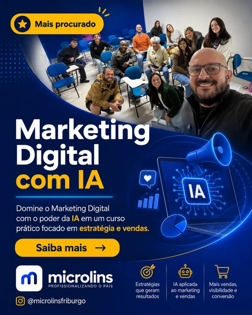 Curso de Marketing Digital com IA em Nova Friburgo — Microlins